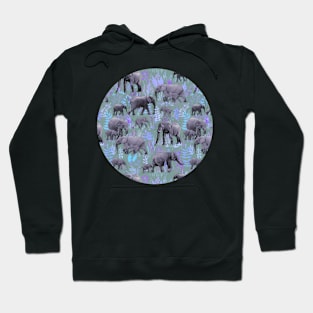 Sweet Elephants in Purple and Grey Hoodie